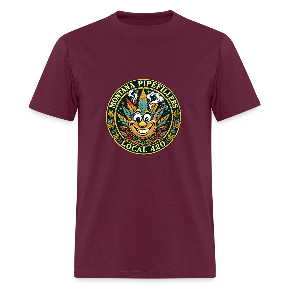 MONTANA PIPEFILLERS LOCAL 420 Men's T-Shirt - burgundy