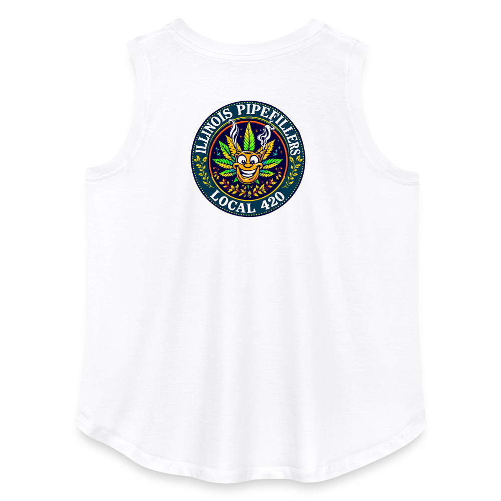 ILLINOIS PIPEFILLERS LOCAL 420 F/B DESIGN Women's Curvy Relaxed Tank Top - white