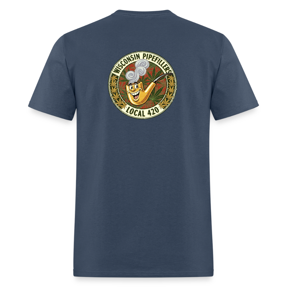 WISCONSIN PIPEFILLERS LOCL 420 F/B DESIGN Men's T-Shirt -  blue dusk