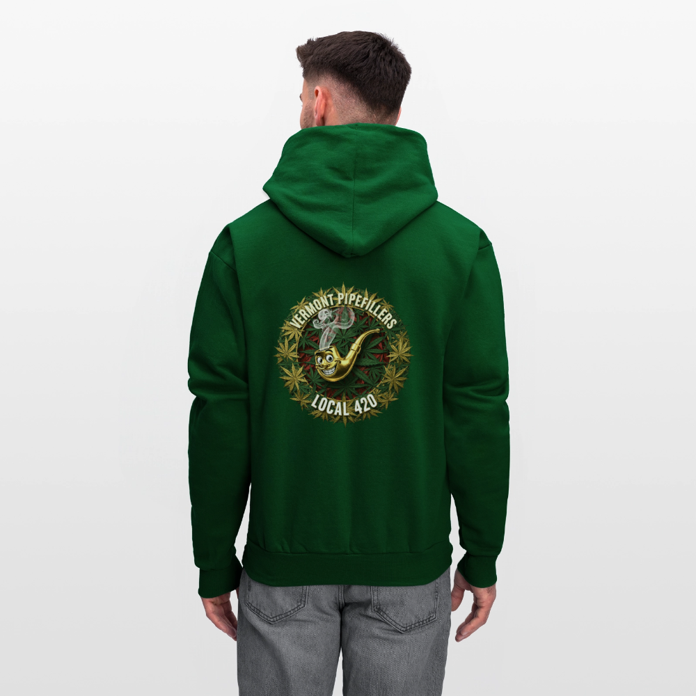 VERMONT PIPEFILLERS LOCAL 420  F/B DESIGN Men's  Hoodie - forest green