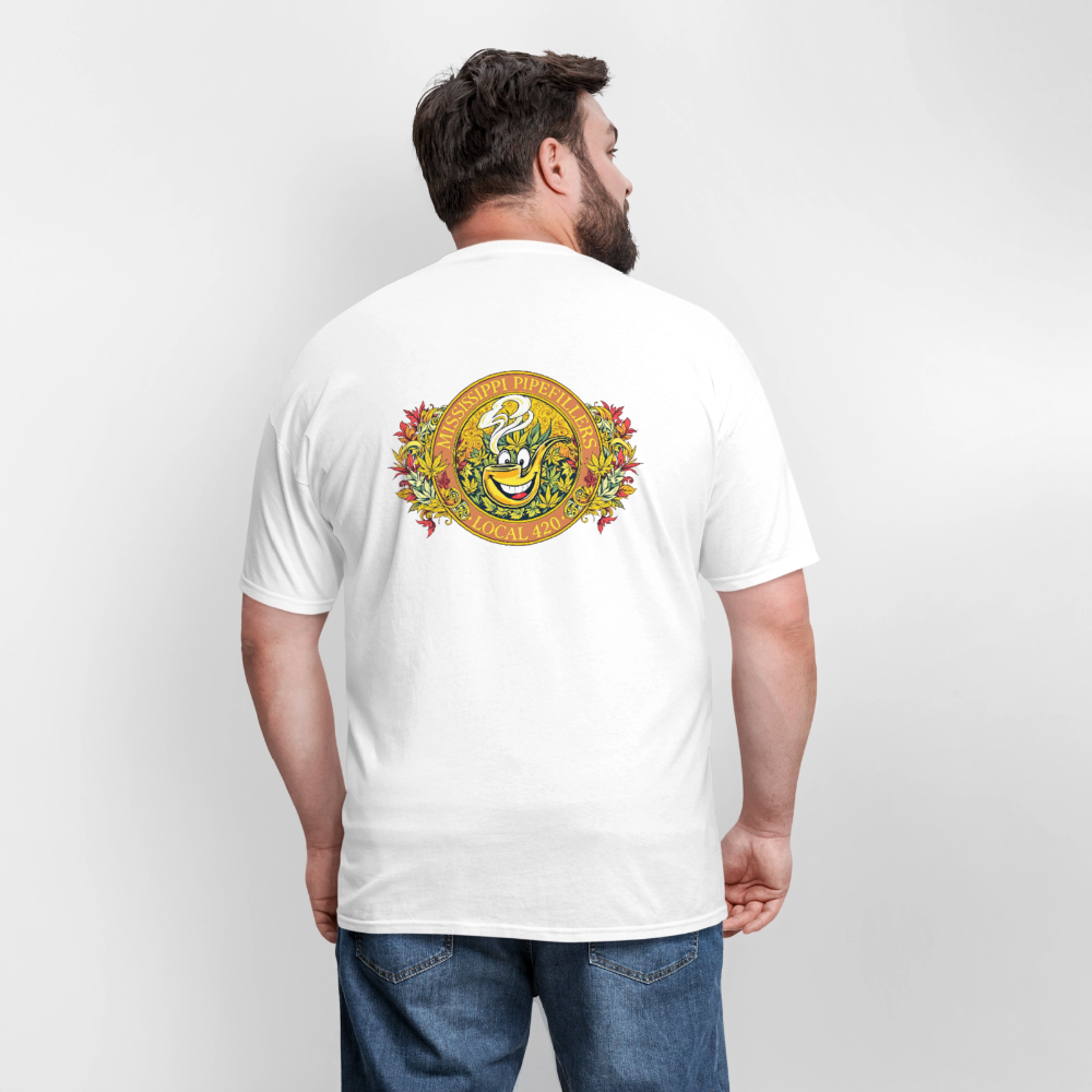 MISSISSIPPI PIPEFILLERS LOCAL 420 F/B DESIGNS Men's T-Shirt - white