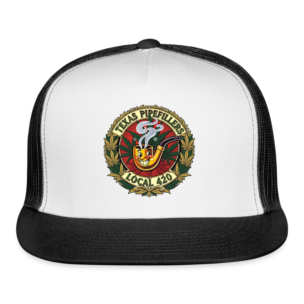 TEXAS PIPEFILLERS LOCAL 420 Trucker Hat - white/black