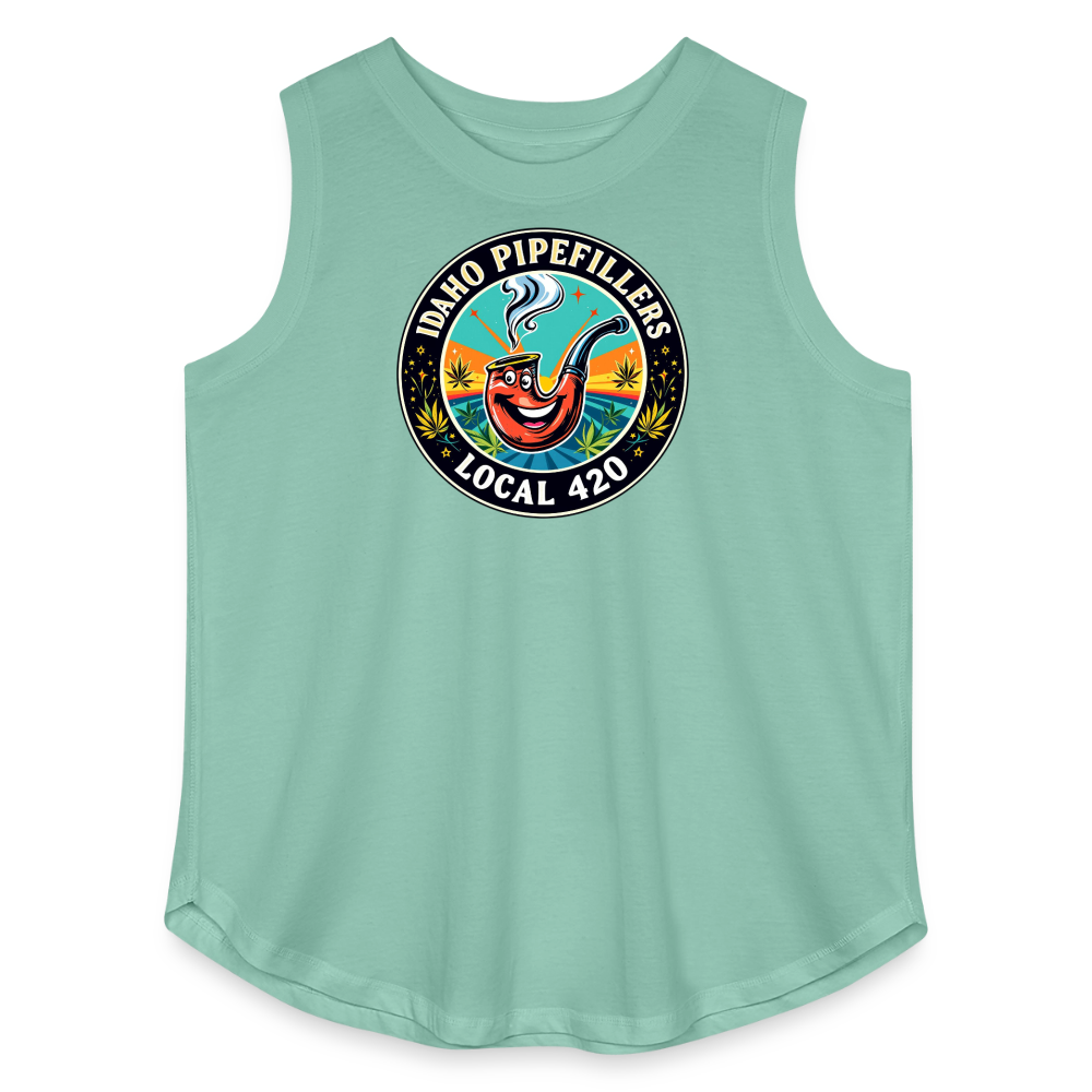 IDAHO PIPEFILLERS LOCAL 420 F/B DEAIGN Women's Curvy Relaxed Tank Top - saltwater