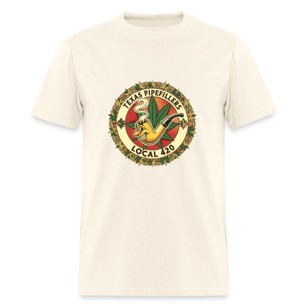 TEXAS PIPEFILLERS LOCAL 420  Men's T-Shirt - sweet cream heather