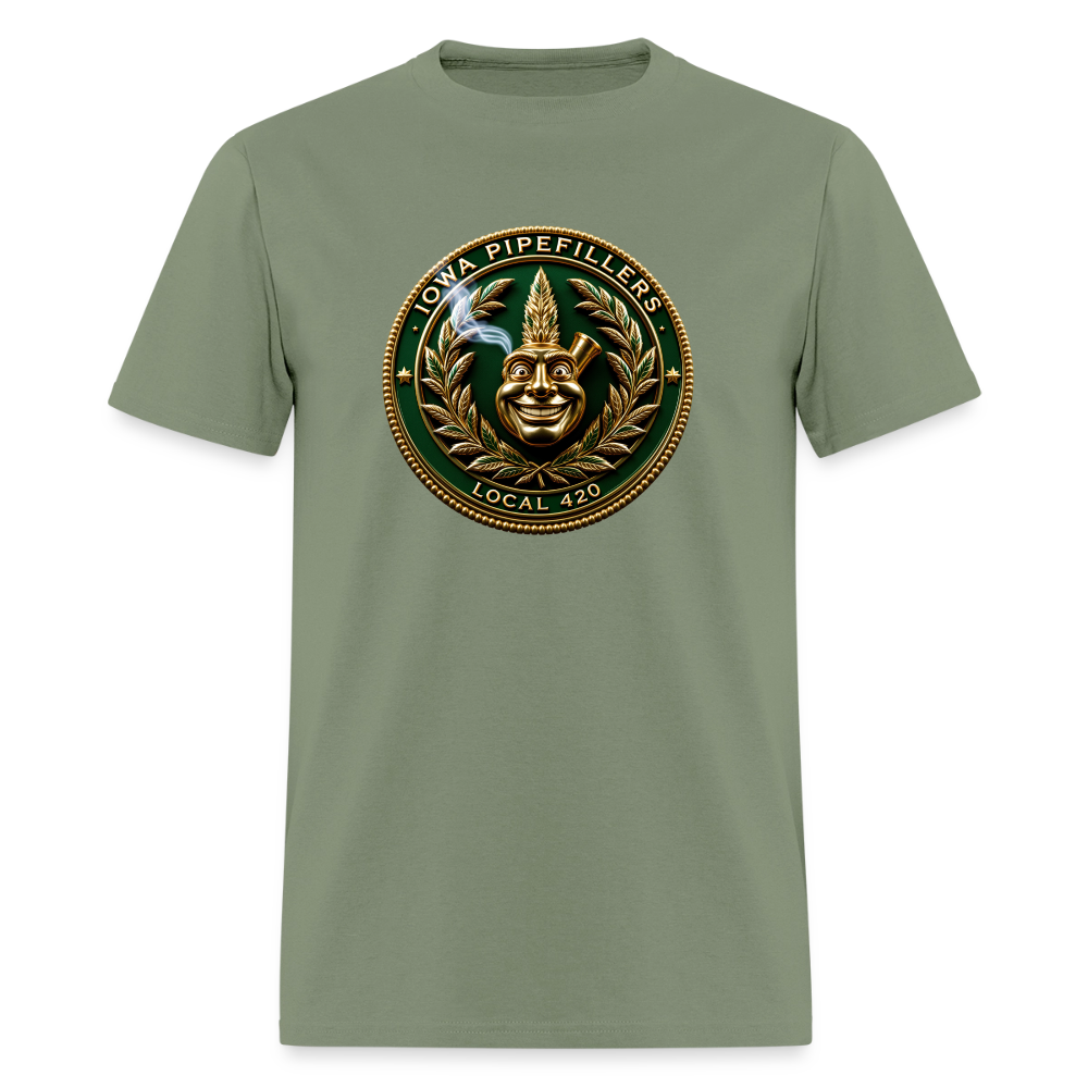 IOWA PIPEFILLERS LOCAL 420 F/B DESIGN Men's T-Shirt - military green