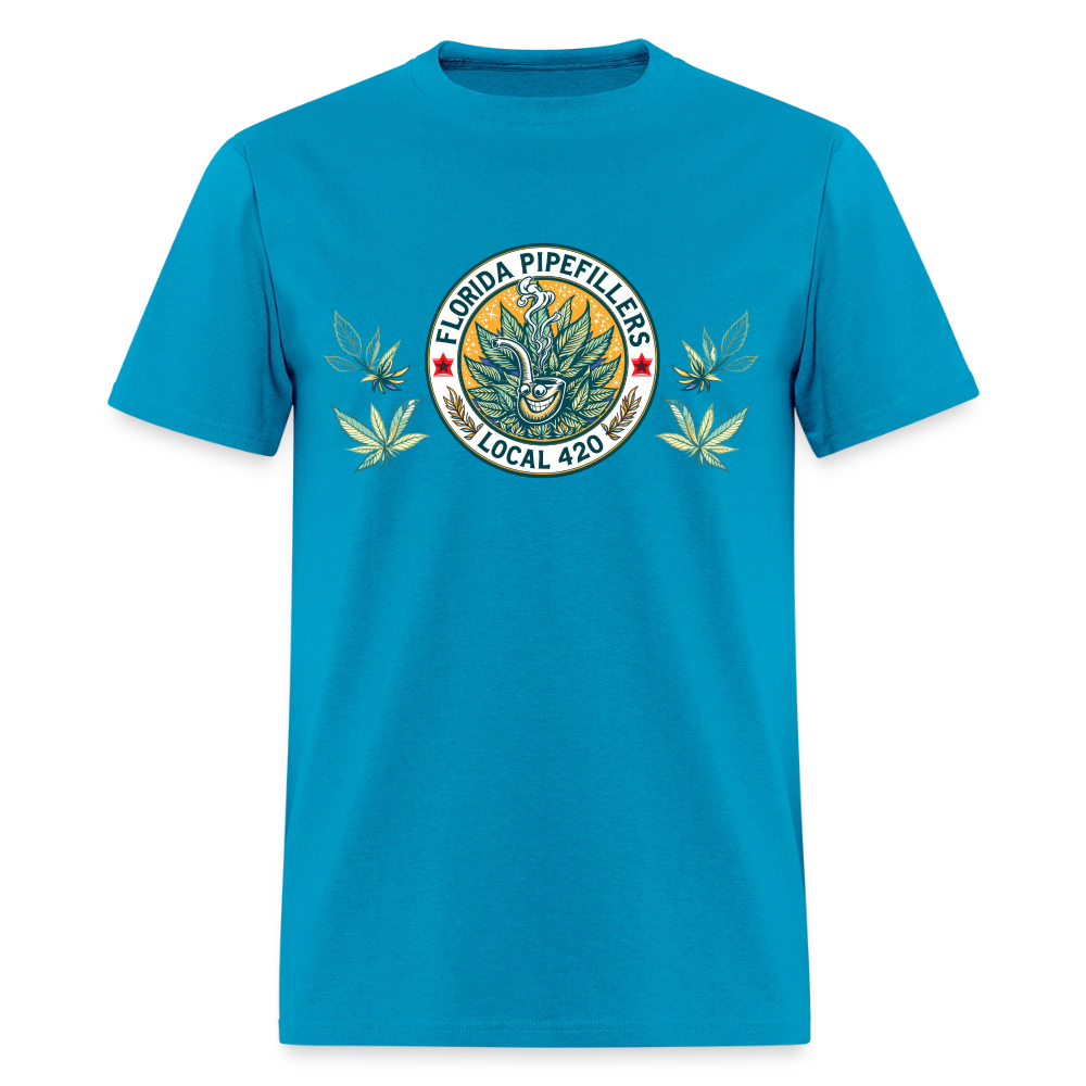 FLORIDA PIPEFILLERS LOCAL 420 Men's T-Shirt - turquoise