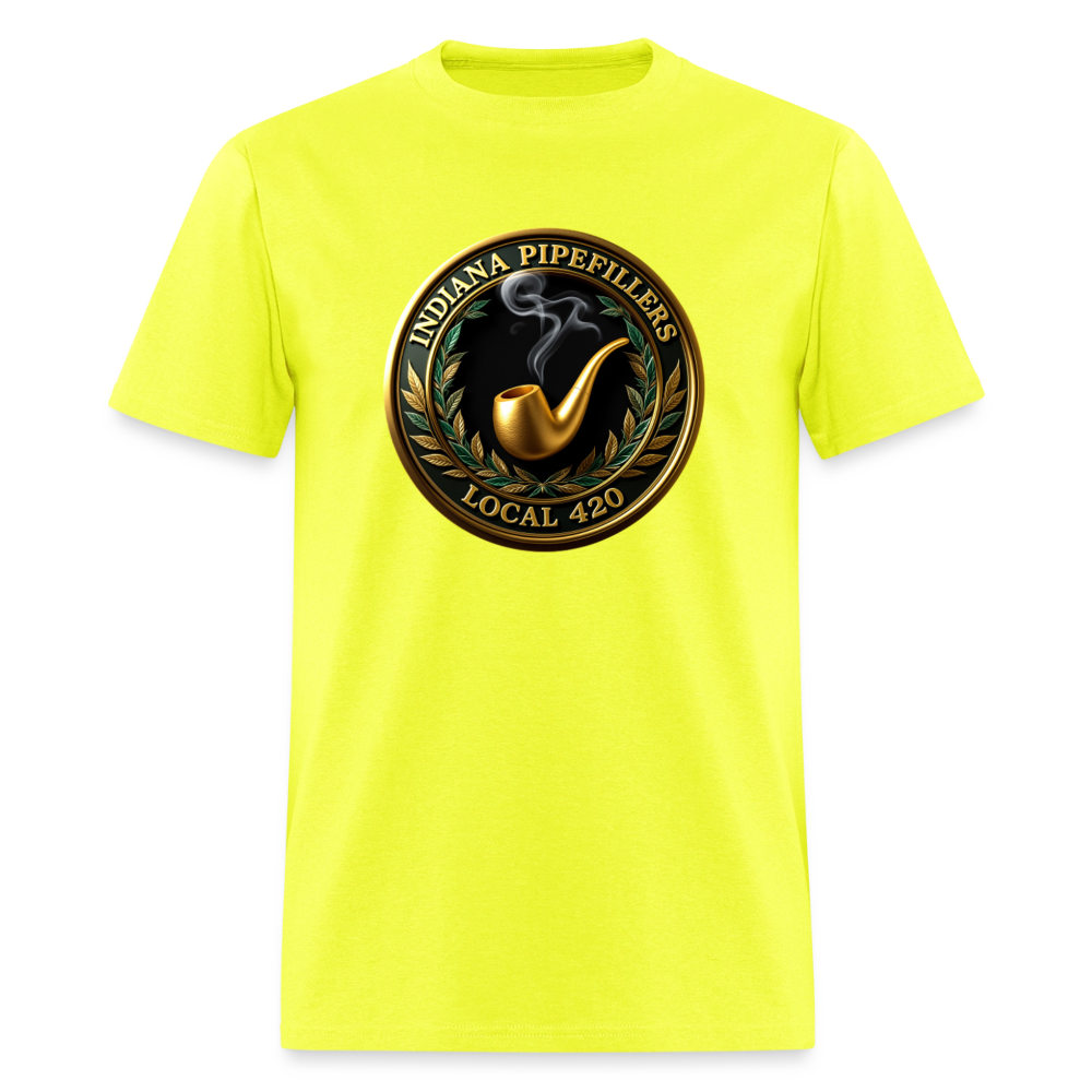 INDIANA PIPEFILLERS LOCAL 420 Men's T-Shirt - safety green