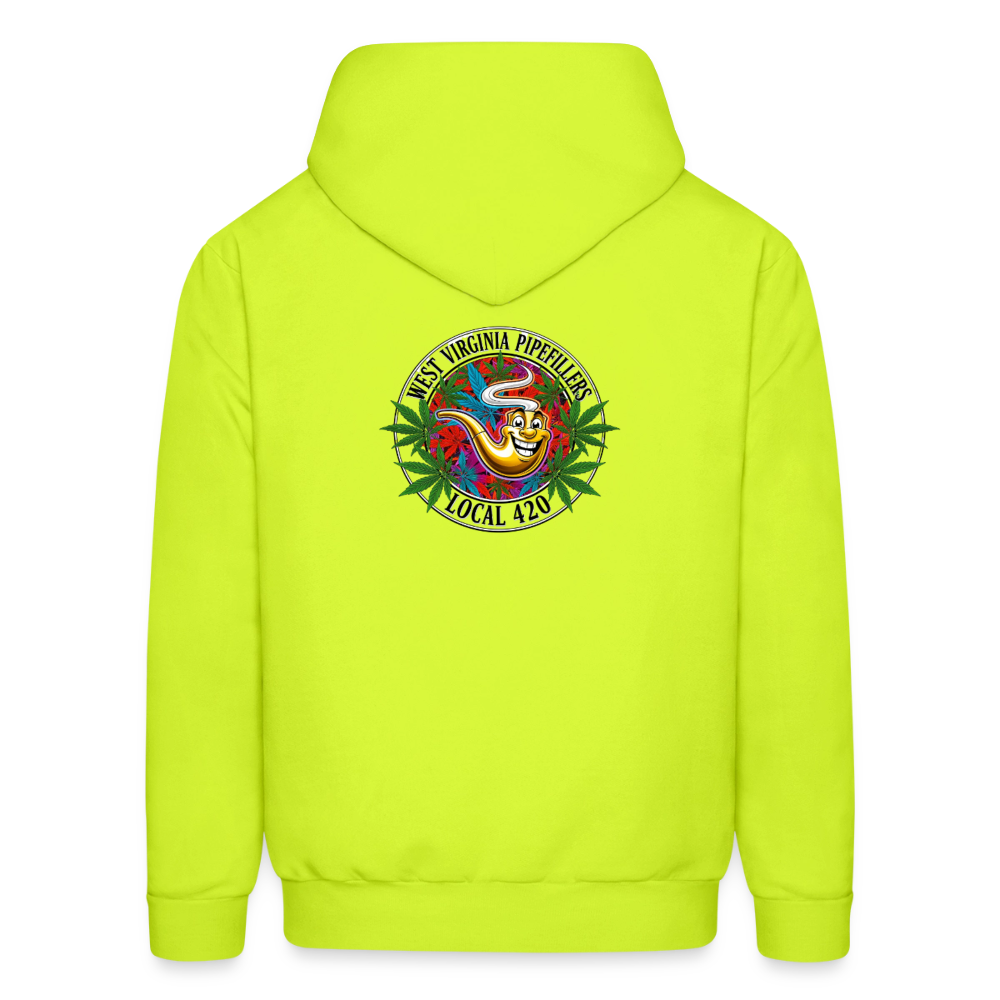 WEST VIRGINIA PIPEFILLERS LOCAL 420 F/B DESIGN  Men's  Hoodie - safety green
