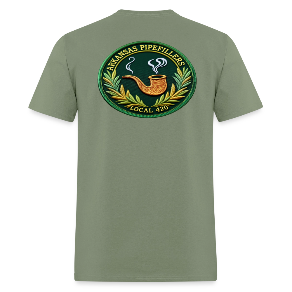 ARKANSAS PIPEFILLERS LOCAL 420 F/B EMBLEMS  Men's T-Shirt - military green