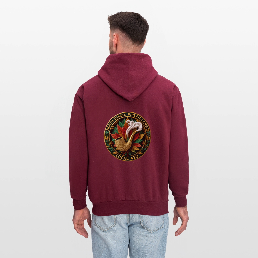 NORTH DAKOTA PIPEFILLERS LOCAL 420 F/B DESIGNS Men's Hoodie - burgundy