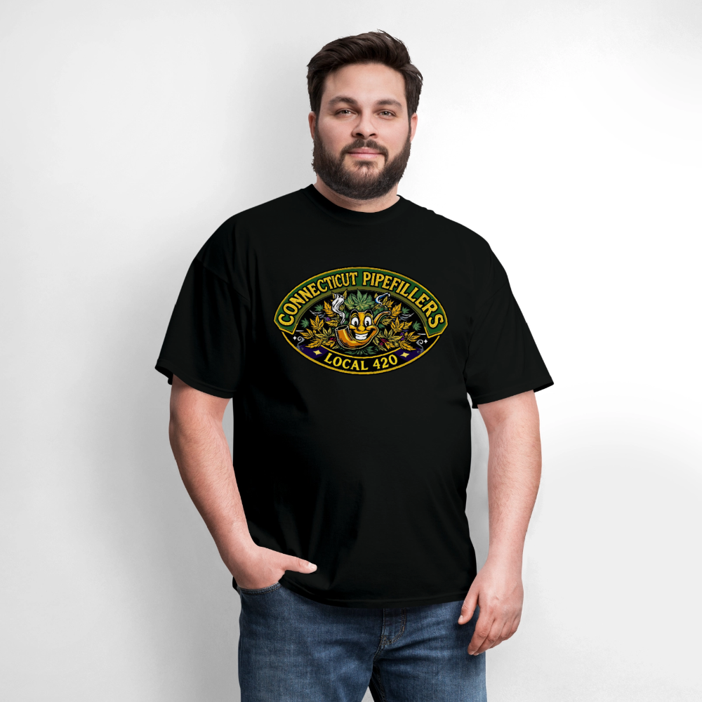 CONNECTICUT PIPEFILLERD LOCAL 420 F/B DESIGN Men's T-Shirt - black