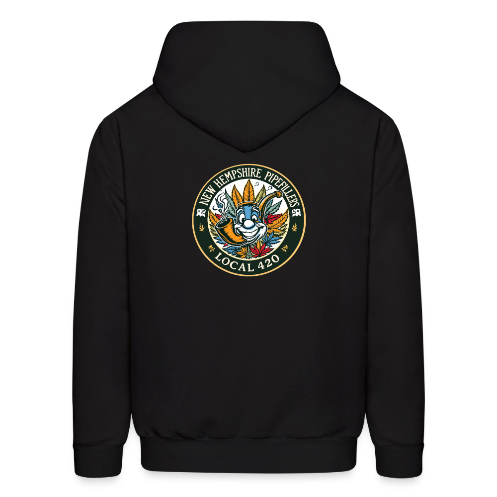 NEW HEMPSHIRE PIPEFILLERS LOCAL 420 2 EMBLEM Men's Hoodie - black