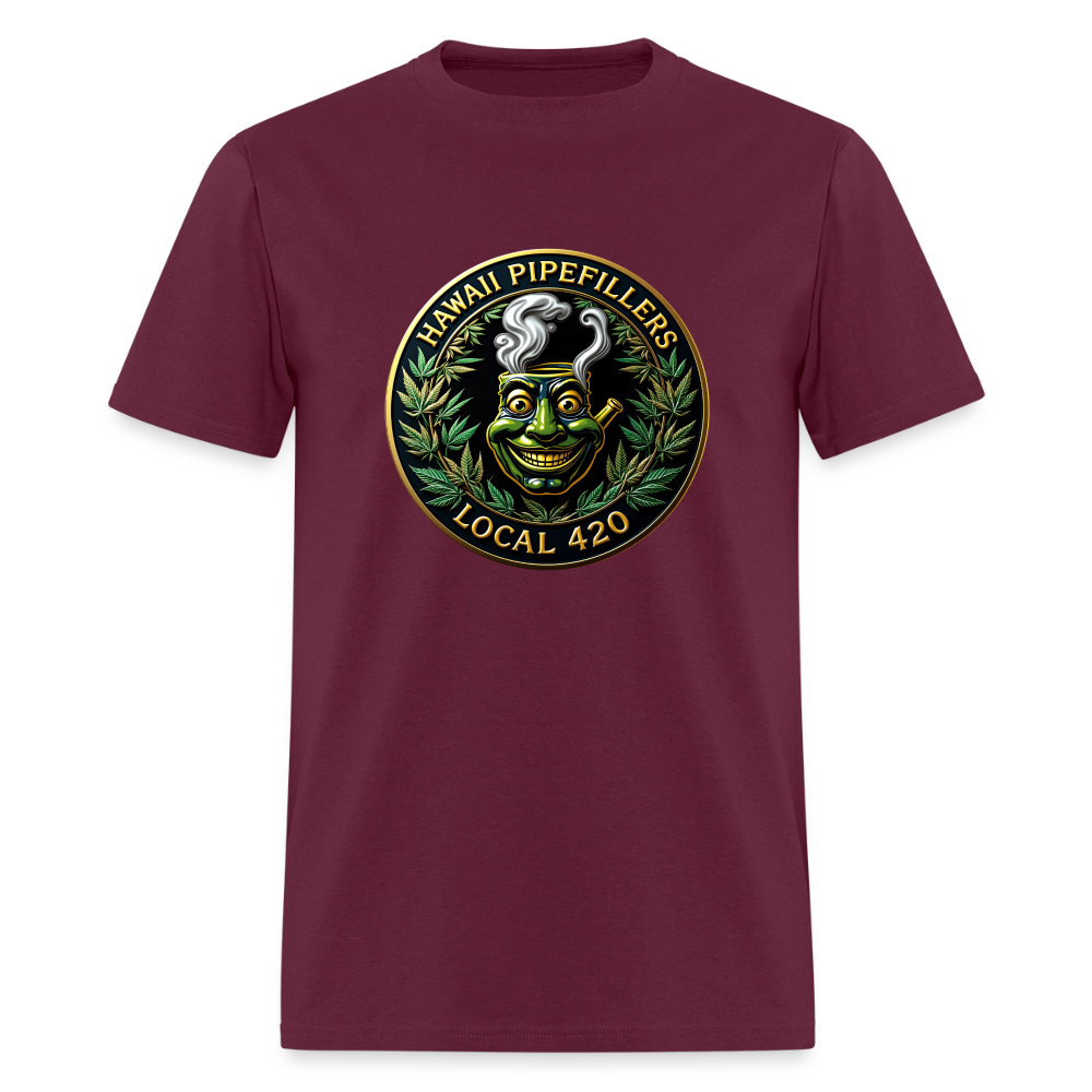 HAWAII PIPEFILLERS LOCAL 420 Men's T-Shirt - burgundy