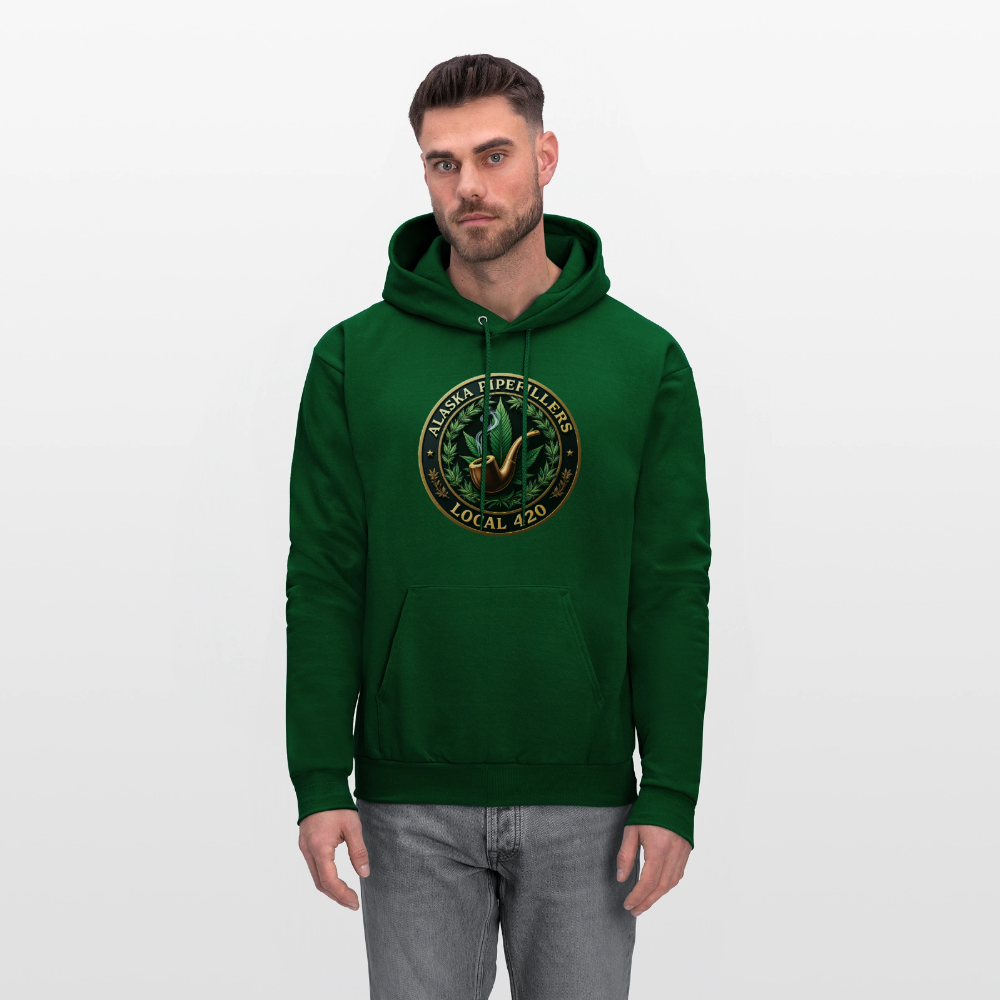 ALASKA PIPEFILLERS LOCAL 420 F/B DESIGN Men's Hoodie - forest green