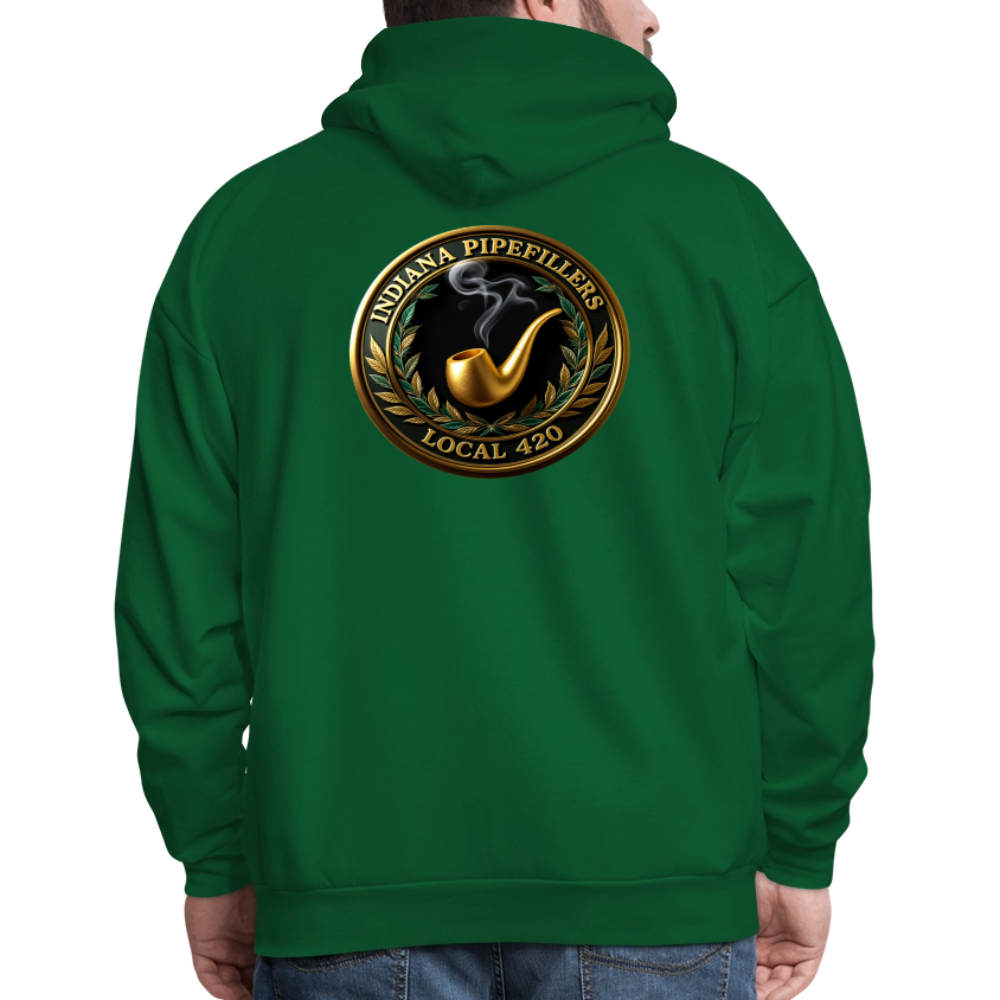 INDIANA PIPEFILLERS LOCAL 420 F/B DESIGN Men's Hoodie - forest green