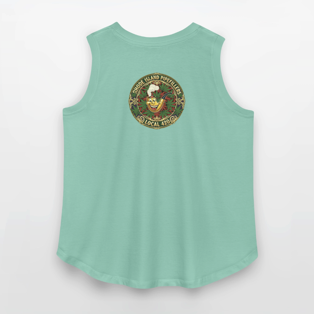 TEXAS PIPEFILLERS LOCAL 420 F/B DESIGN Women's Curvy Relaxed Tank Top - saltwater