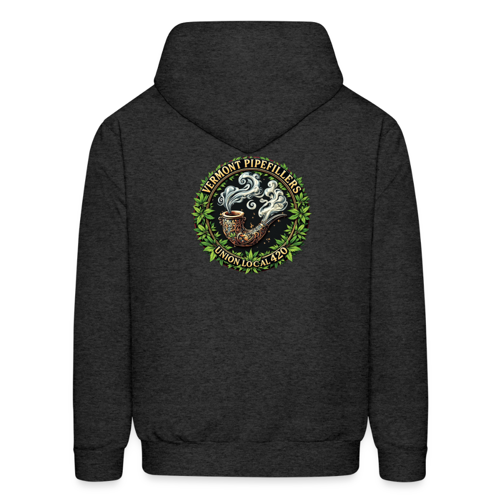 VERMONT PIPEFILLERS LOCAL 420 2 EMBLEM Men's Hoodie - charcoal grey