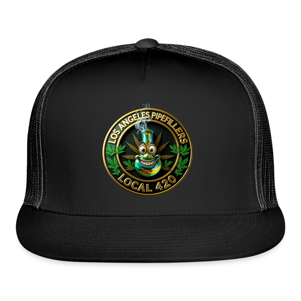 LOS ANGELES PIPEFILLERS LOCAL 420 Trucker Hat - black/black
