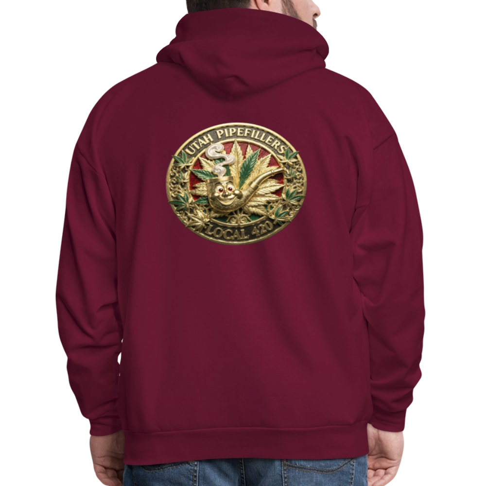 UTAH PIPEFILLERS LOCAL 420 F/B DESIGN Men's Hoodie - burgundy
