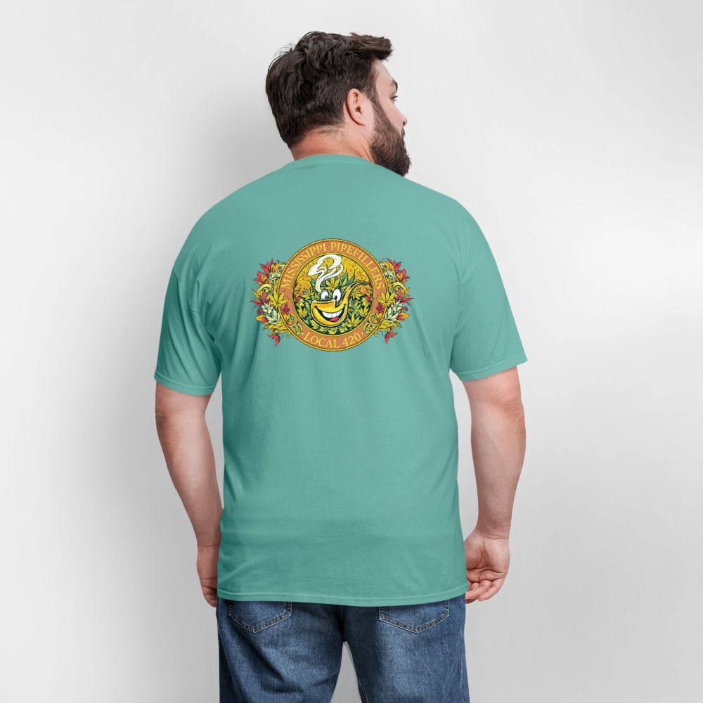 MISSISSIPPI PIPEFILLERS LOCAL 420 F/B DESIGNS Men's T-Shirt - aquatic