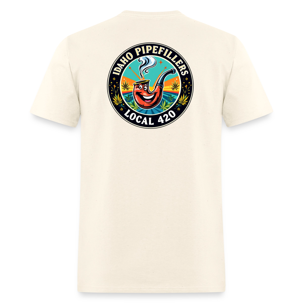 IDAHO PIPEFILLERS LOCAL 420 F/B DESIGN Men's T-Shirt - sweet cream heather