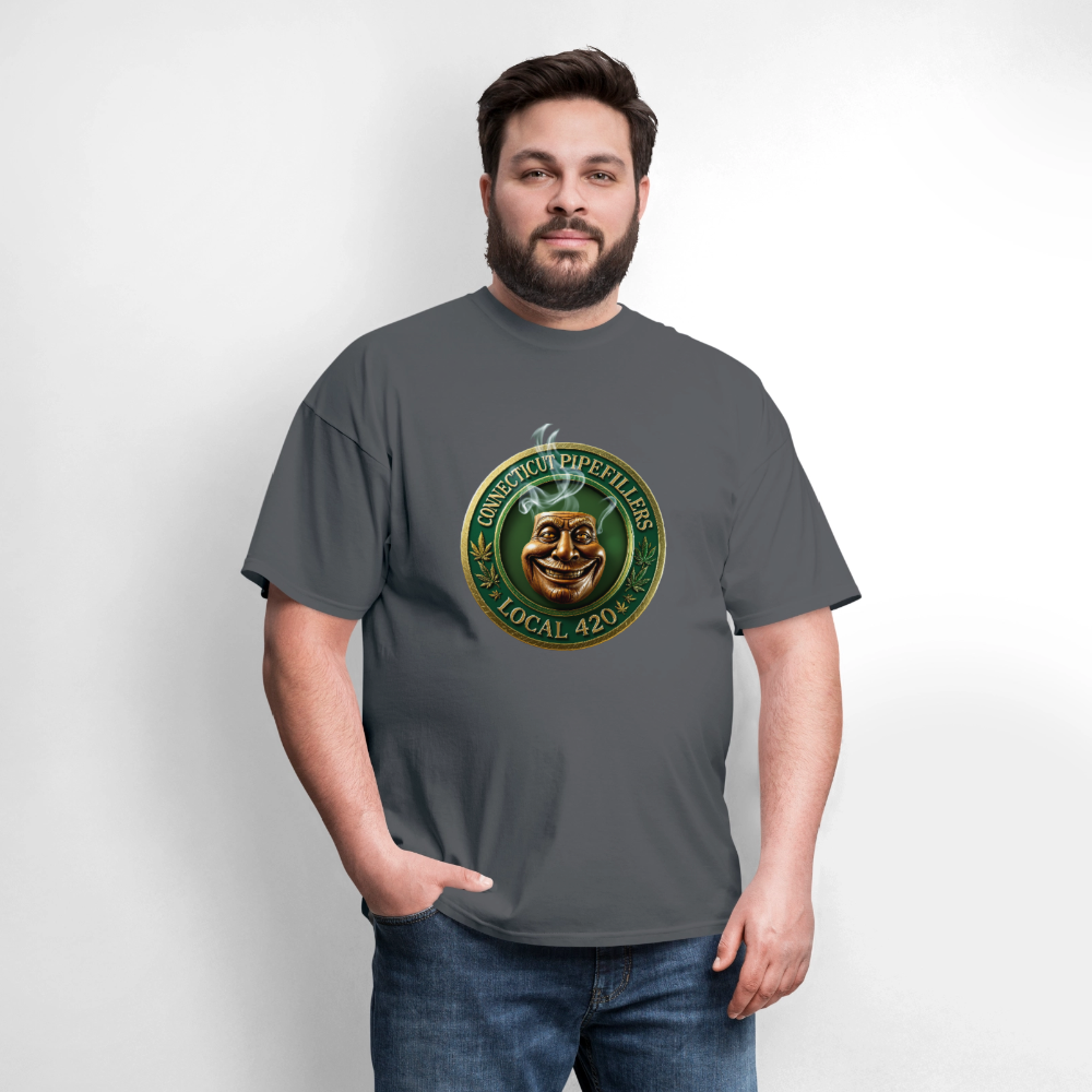 CONNECTICUT PIPEFILLERS LOCAL 420 F/B DESIGN Men's T-Shirt - charcoal