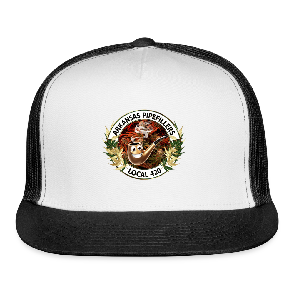 ARKANSAS  PIPEFILLERS LOCAL 420 Trucker Hat - white/black
