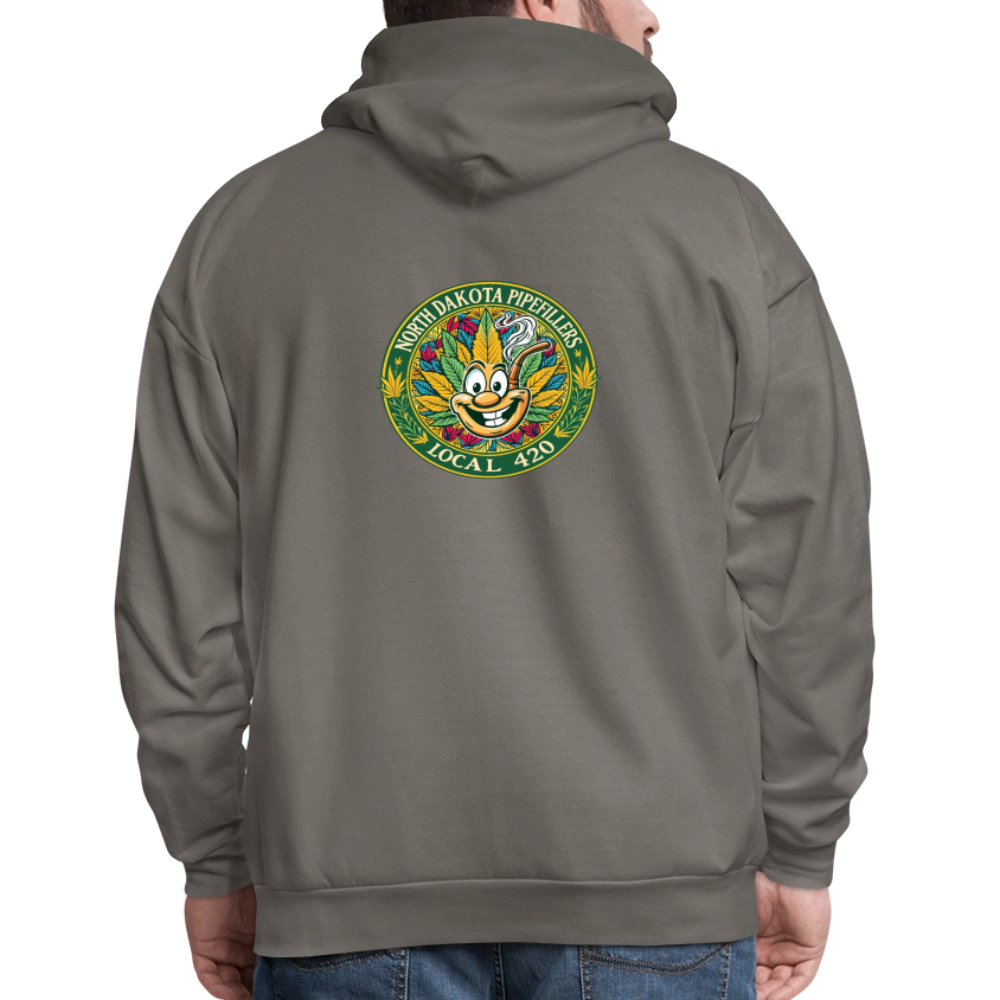 NORTH DAKOTA PIPEFILLERS LOCAL 420 F/B 2 DESIGNS Men's Hoodie - asphalt gray