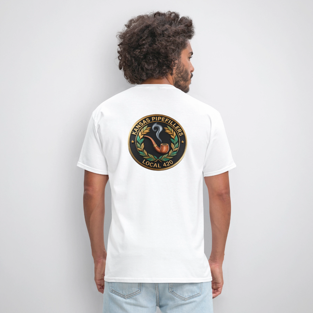 KANSAS PIPEFILLERS LOCAL 420 Men's T-Shirt - white