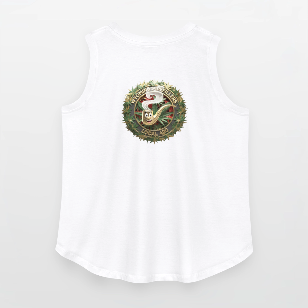 WYOMING PIPEFILLERS LOCAL 420 F/B DESIGN Women's Curvy Relaxed Tank Top - white