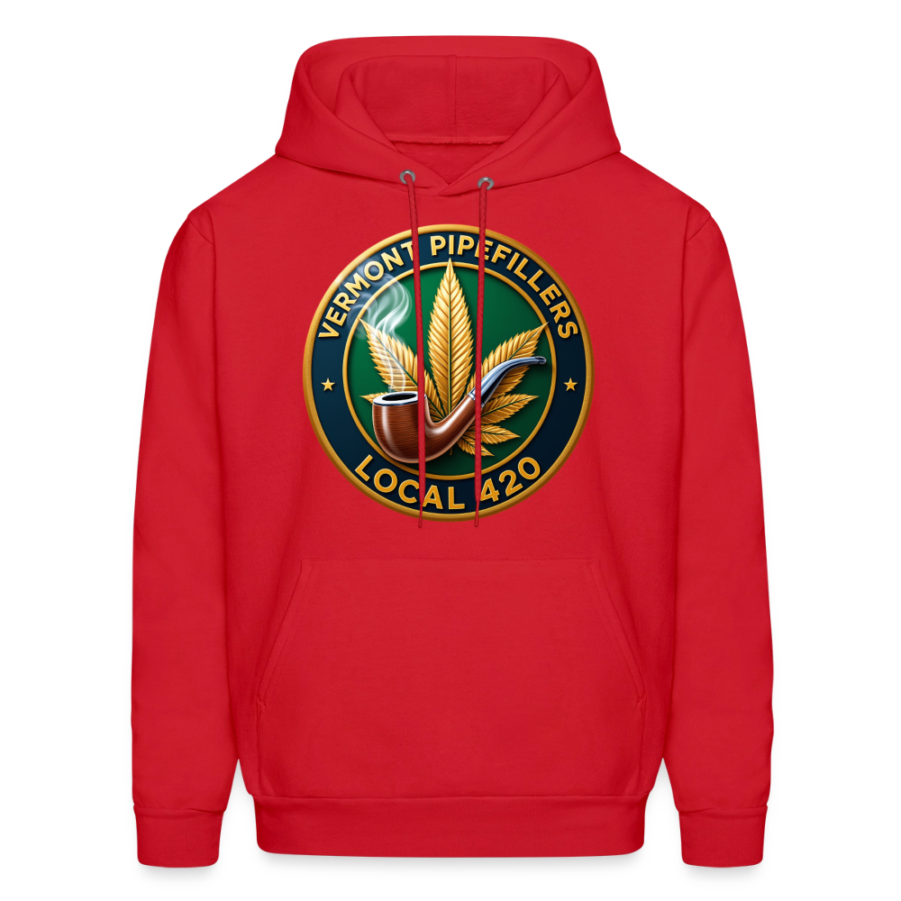 VERMONT PIPEFILLERS LOCAL 420 2 EMBLEM Men's Hoodie - red