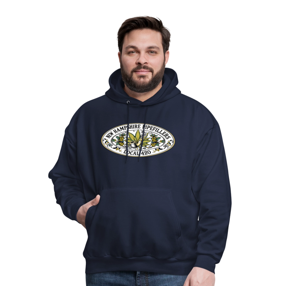 NEW HAMPSHIRE PIPEFILLERS LOCAL 420 2 EMBLEM Men's Hoodie - navy