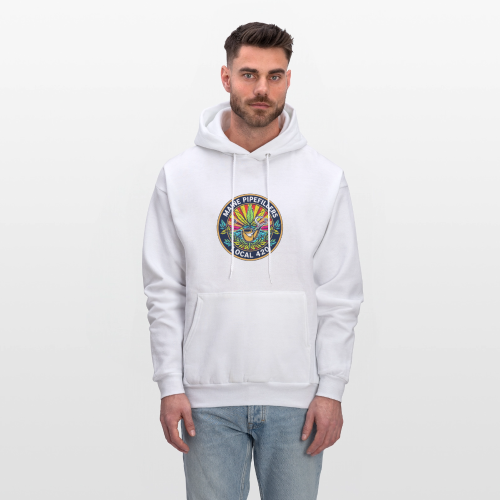 MAINE PIPEFILLERS LOCAL 420 2 EMBLEM Men's Hoodie - white