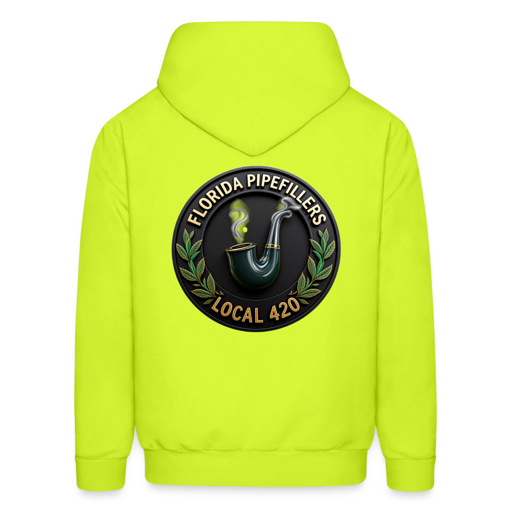 FLORIDA PIPEFILLERS LOCAL 420 F/B DESIGN Men's Hoodie - safety green