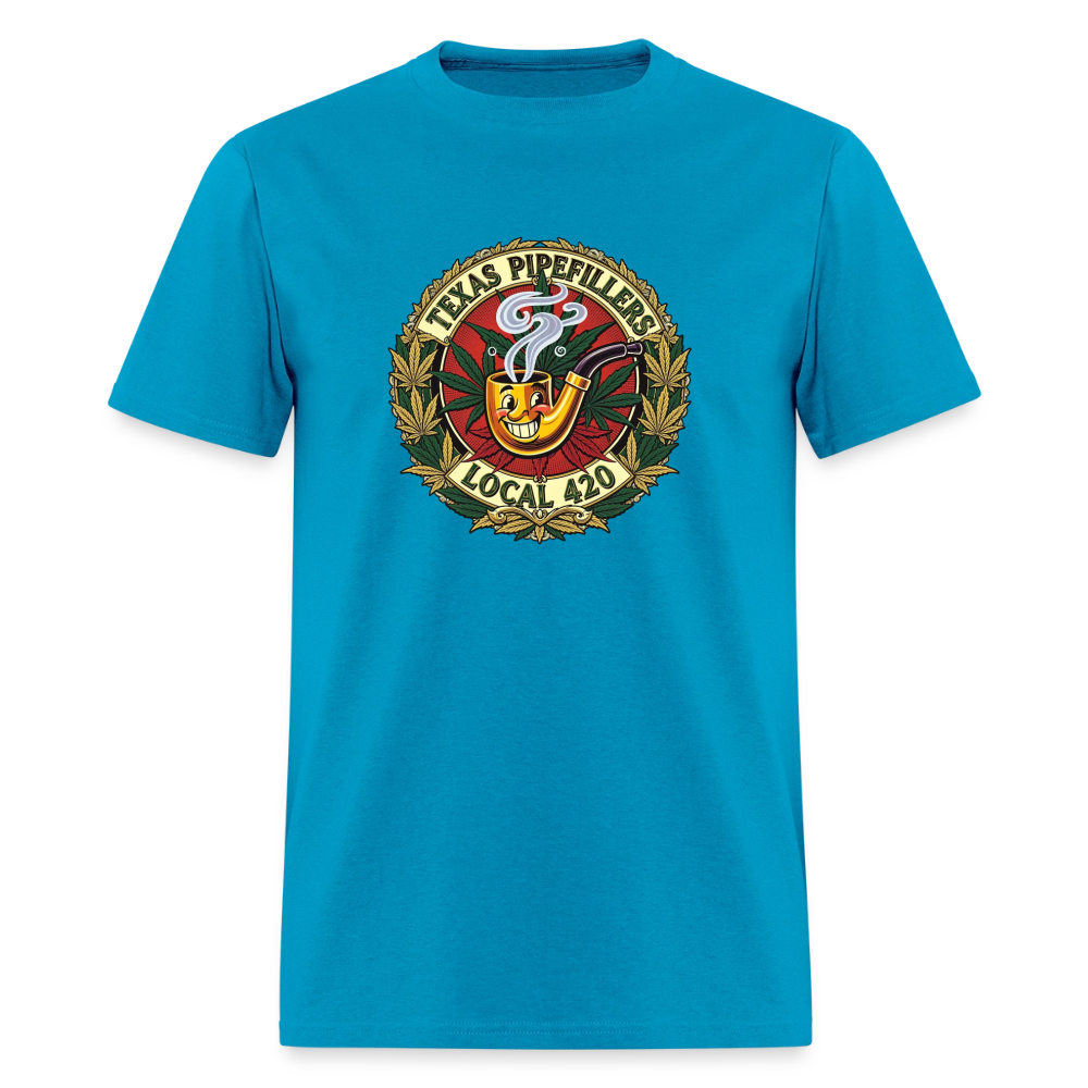 TEXAS PIPEFILLERS LOCAL 420 F.B DESIGN Men's T-Shirt - turquoise