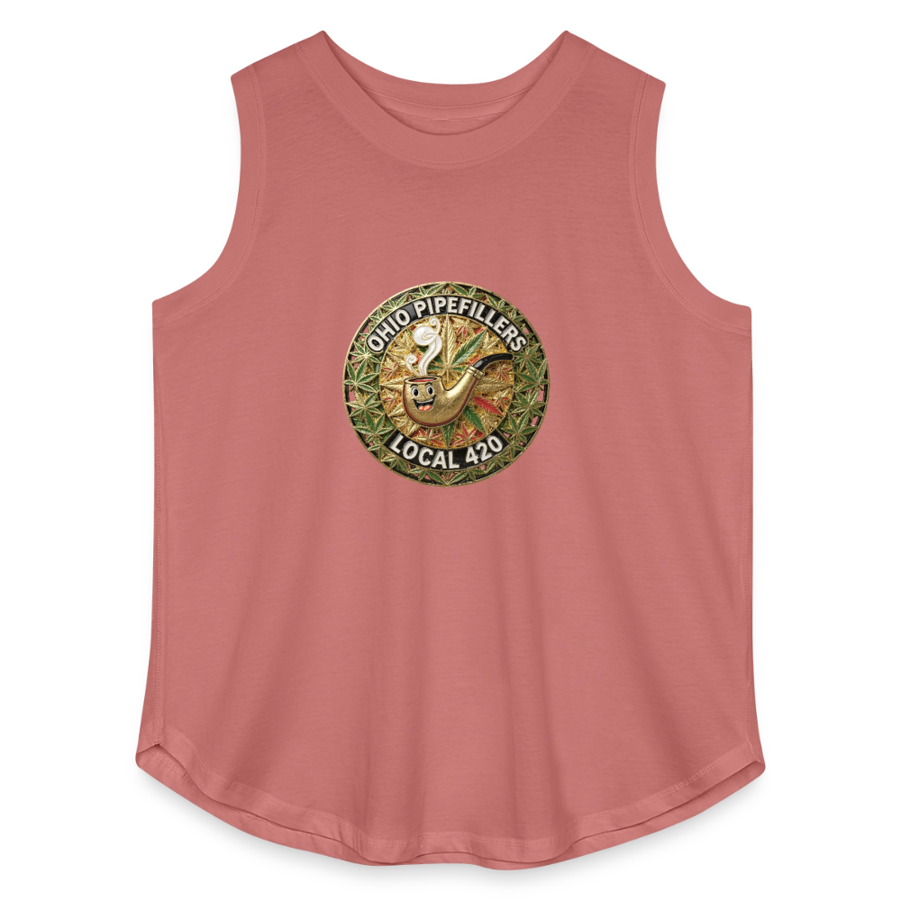 OHIO PIPEFILLERS LOCAL 420  F/B DESIGNS Women's Curvy Relaxed Tank Top - mauve