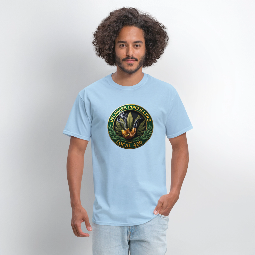 DELAWARE  PIPEFILLERS LOCAL 420 F/B DESIGN Men's T-Shirt - powder blue