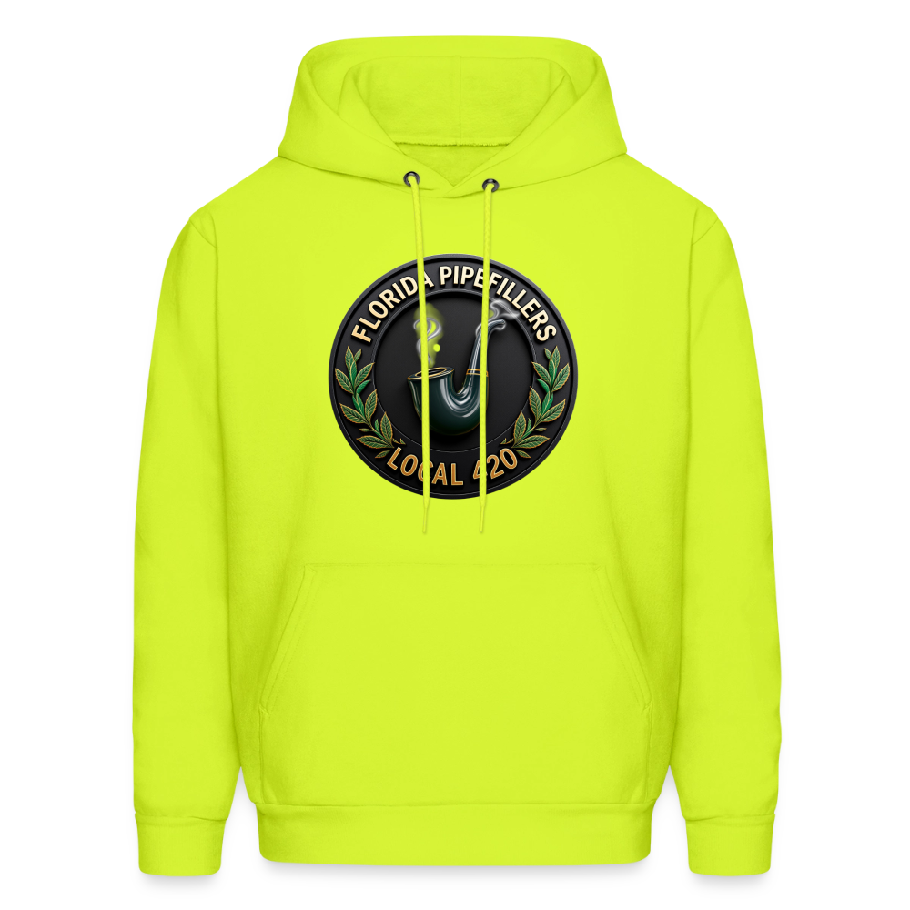 FLORIDA PIPEFILLERS LOCAL 420 Men's Hoodie - safety green