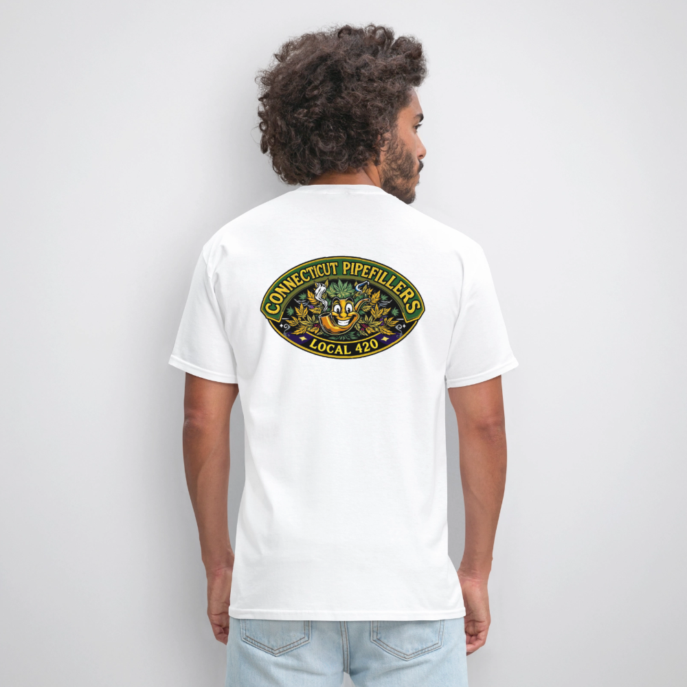 CONNECTICUT PIPEFILLERD LOCAL 420 F/B DESIGN Men's T-Shirt - white