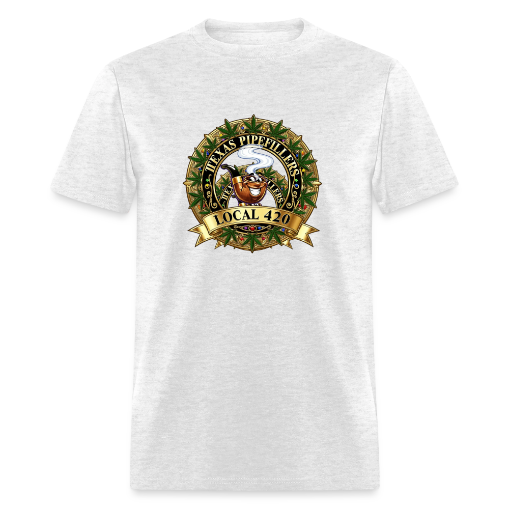 TEXAS PIPEFILLERS LOCAL 420 F/B DESIGN Men's T-Shirt - light heather gray