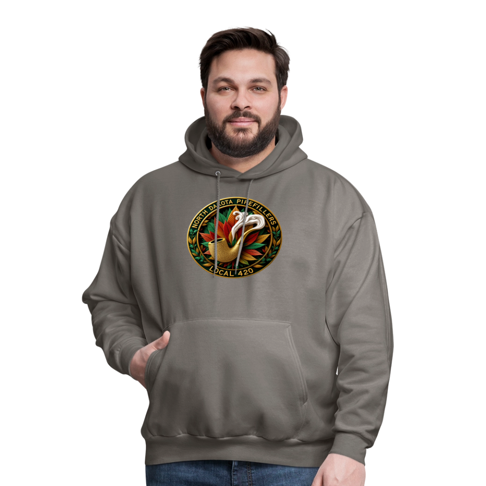 NORTH DAKOTA PIPEFILLERS LOCAL 420 Men's Hoodie - asphalt gray