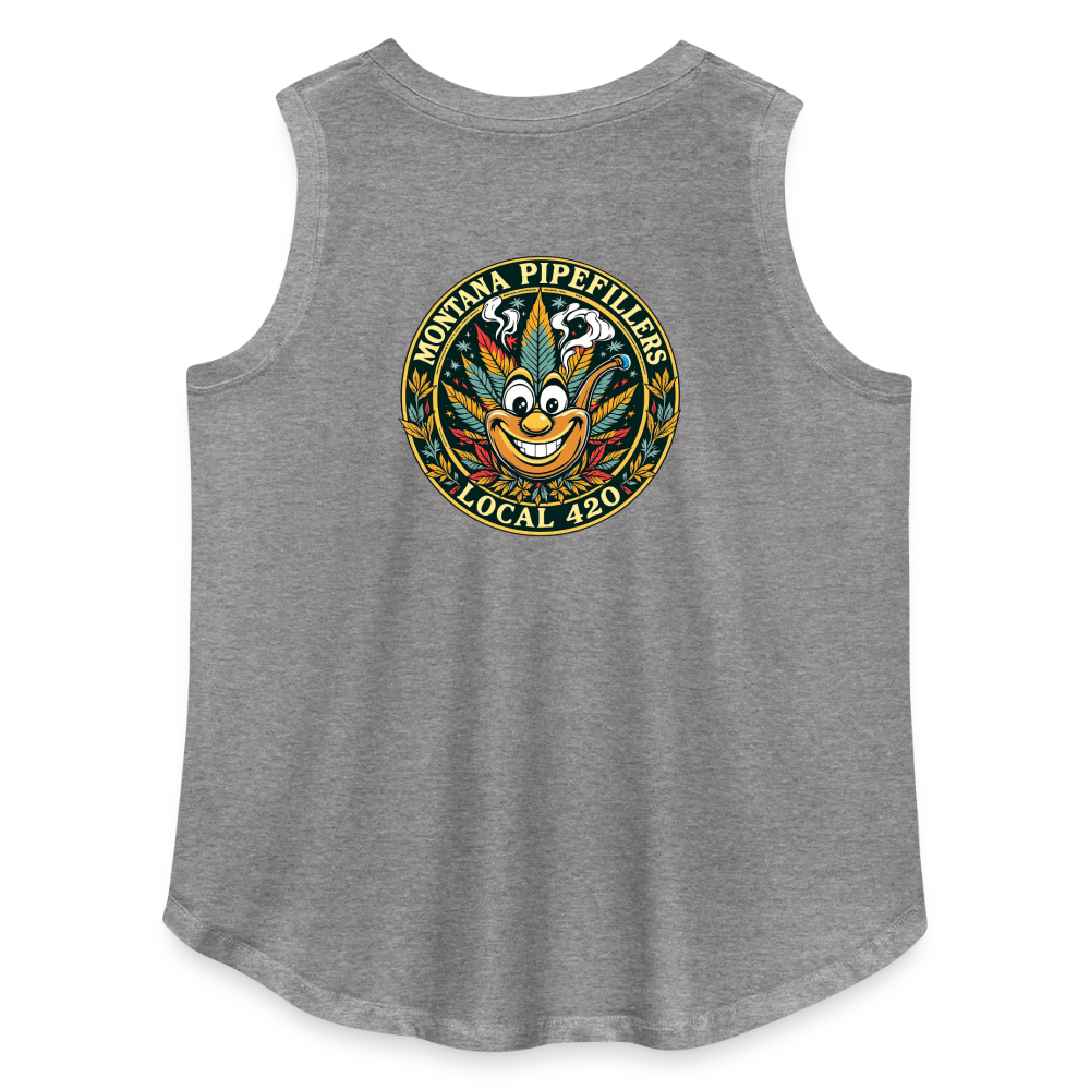 MONTANA PIPEFILLERS LOCAL 420 F/B DESIGN Women's Curvy Relaxed Tank Top - granite heather 
