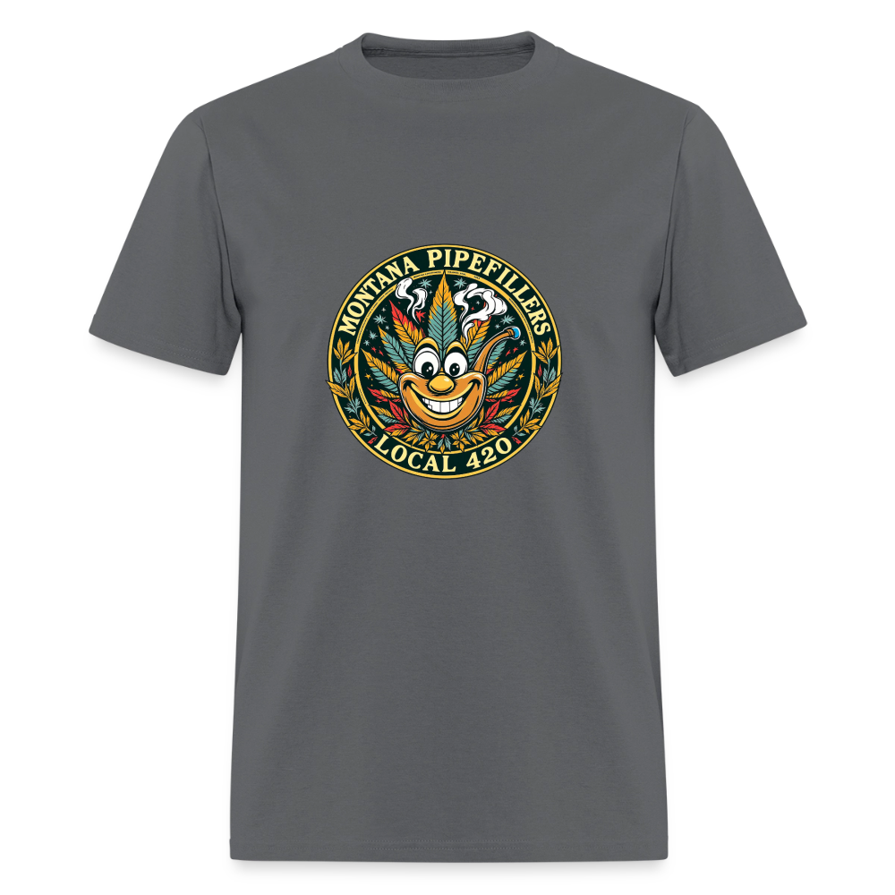 MONTANA PIPEFILLERS LOCAL 420 F/B DESIGN Men's T-Shirt - charcoal