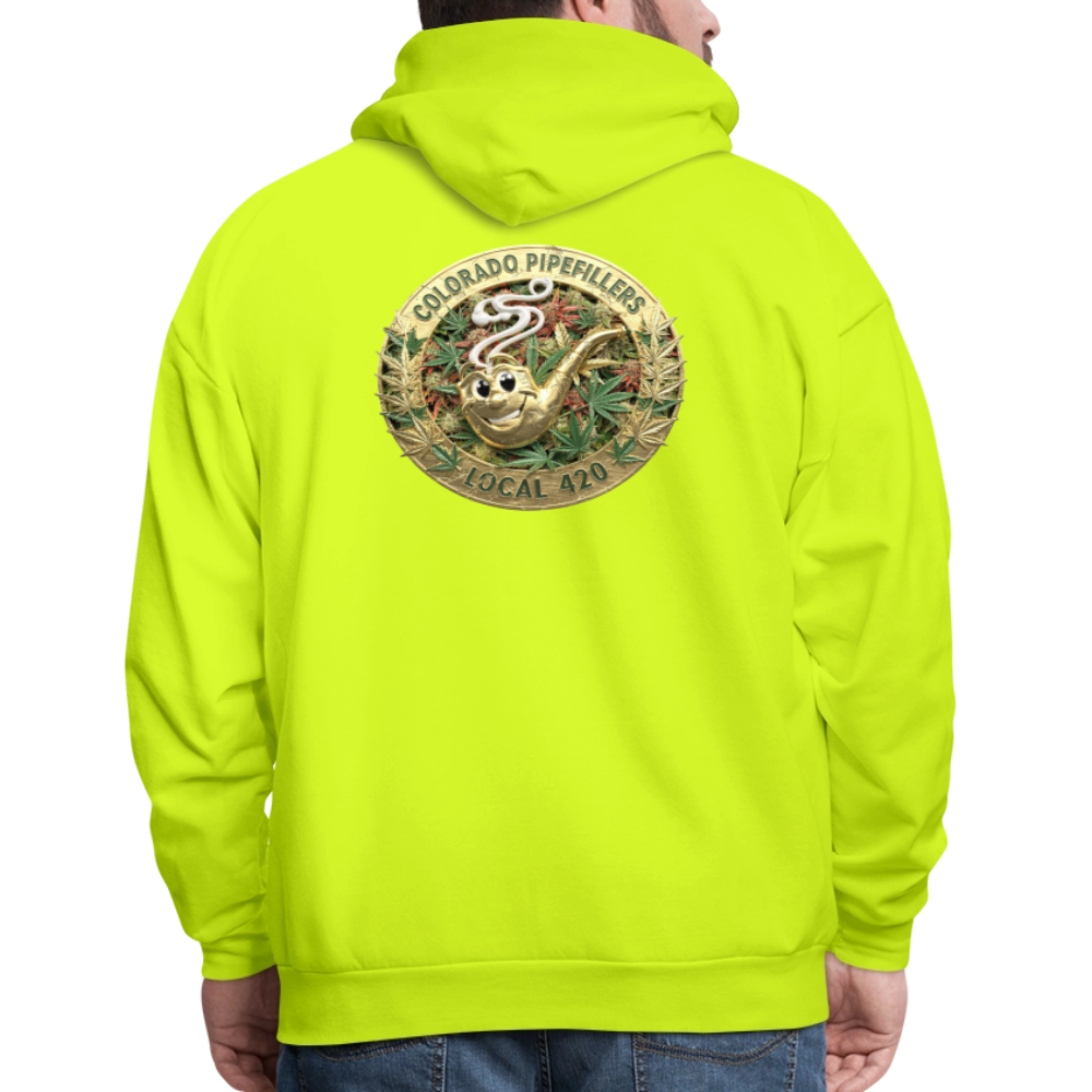 COLORADO PIPEFILLERS LOCAL 420 Men's Hoodie - safety green