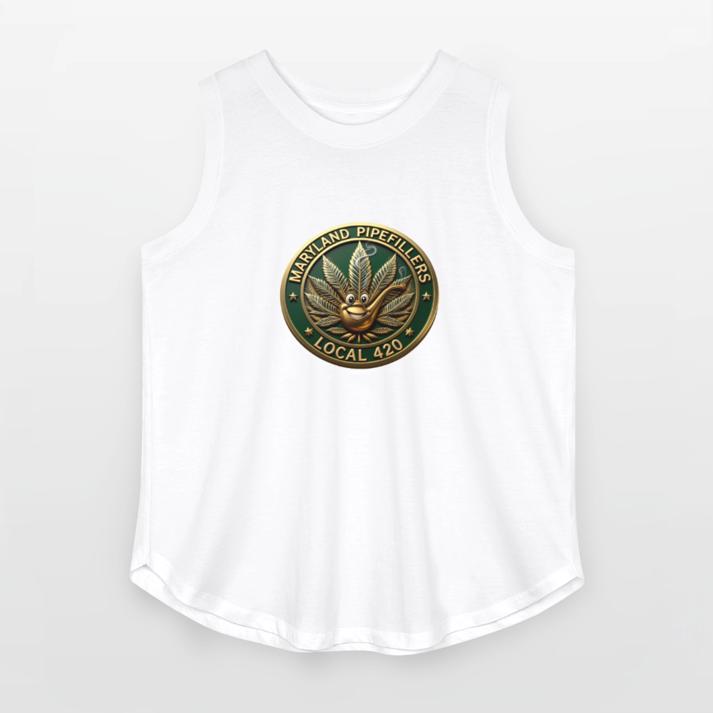 MARYLAND PIPEFILLERS LOCAL 420 Women's Curvy Relaxed Tank Top - white