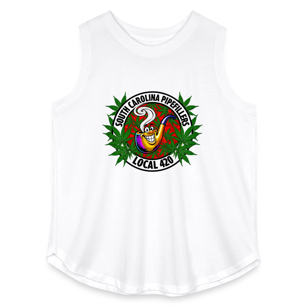 SOUTH CAROLINA PIPEFILLERS LOCAL 420 F/B DESIGN Women's Curvy Relaxed Tank Top - white