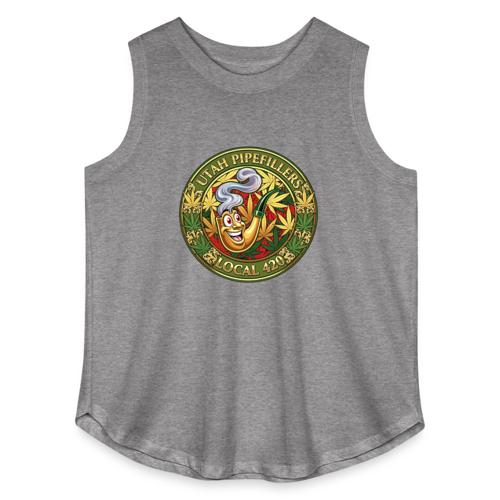 UTAH PIPEFILLERS LOCAL 420 Women's Curvy Relaxed Tank Top - granite heather 