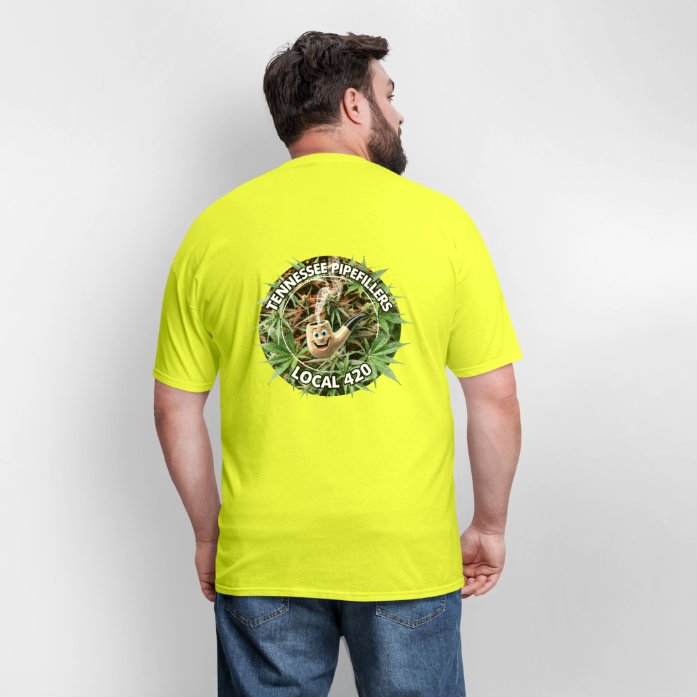 TENNESSEE PIPEFILLERS LOCAL 420 F/B DESIGN Men's T-Shirt - safety green