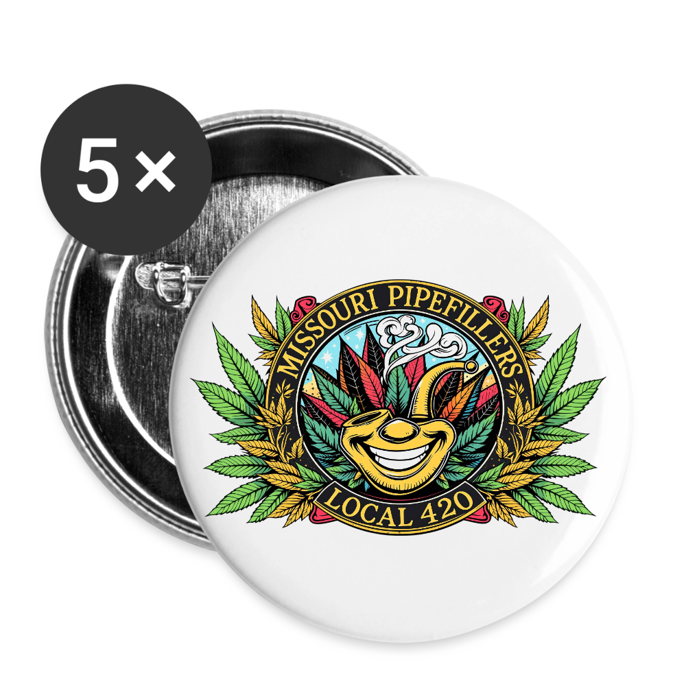 MISSOURI PIPEFILLERS LOCAL 420 Union Buttons small 1'' (5-pack) - white