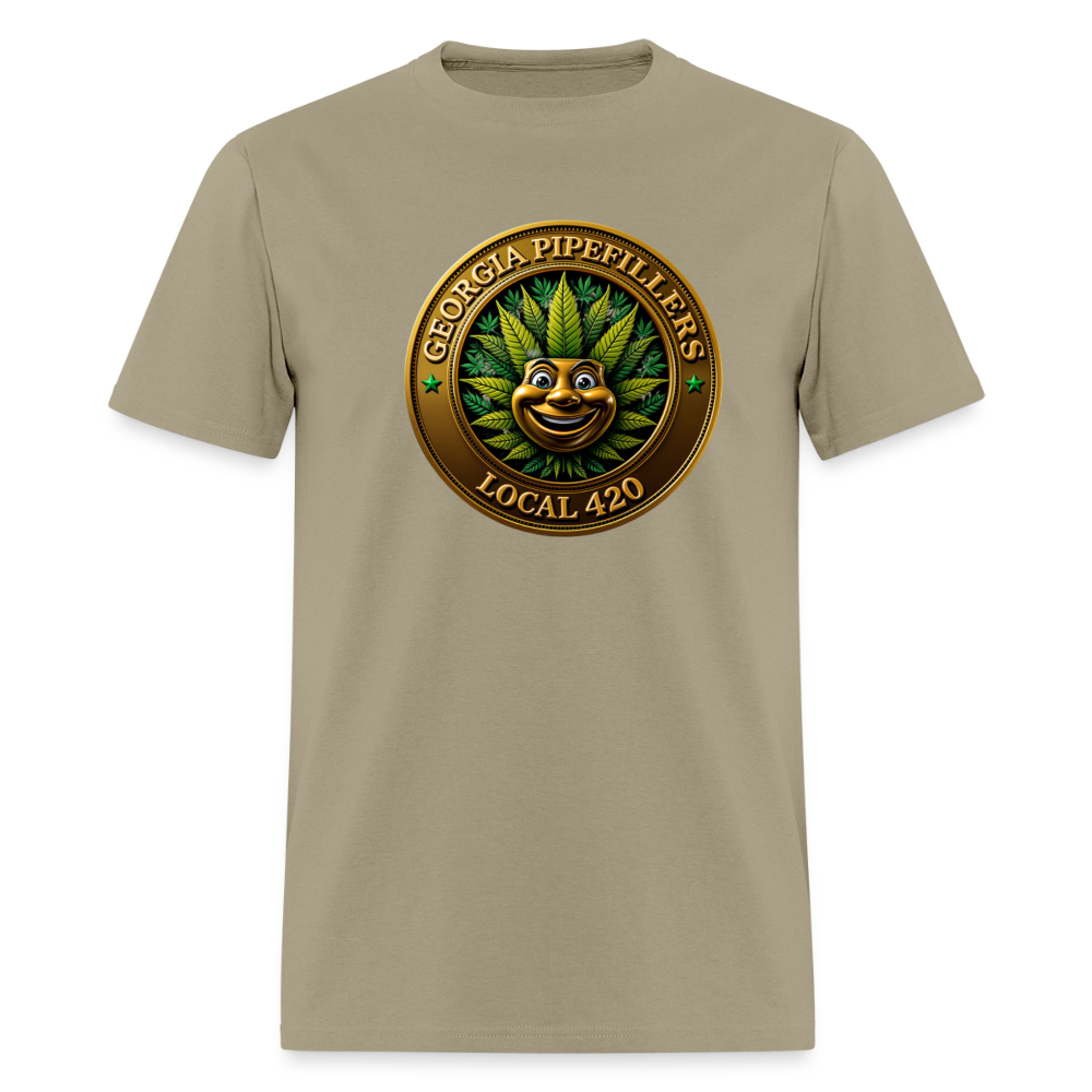GEORGIA PIPEFILLERS LOCAL 420 F/B DESIGN  Men's T-Shirt - khaki